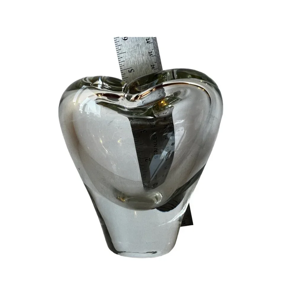 Hand Blown Clear Heart Vase 4” MCM